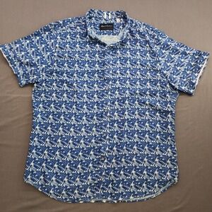 Robert‎ Graham Mens 3XL Tailored Fit Button Up Shirt Blue Floral Print